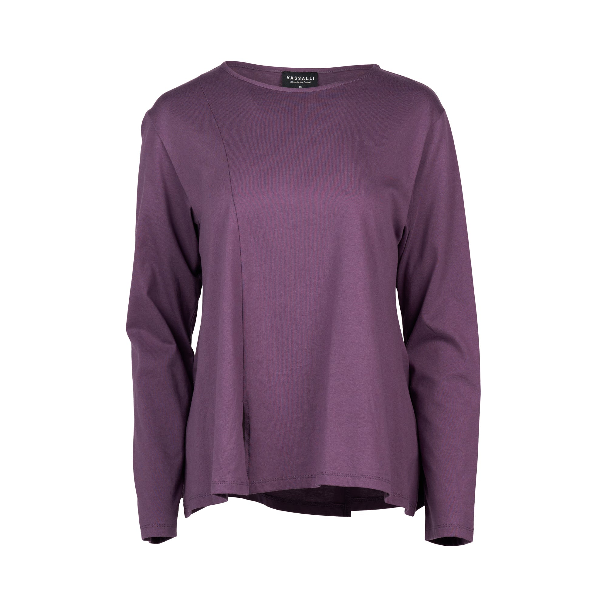 4477 Grape - Swing Top with Off Centre Split Detail - Vassalli