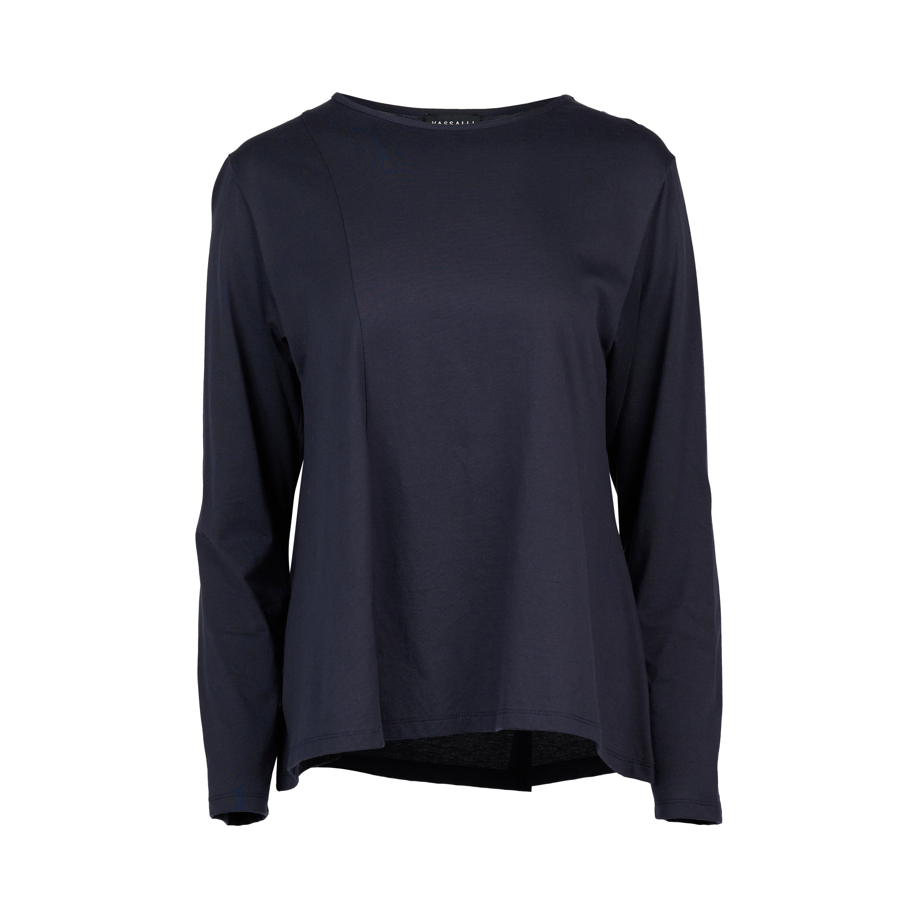 4477 Ink - Swing Top with Off Centre Split Detail - Vassalli