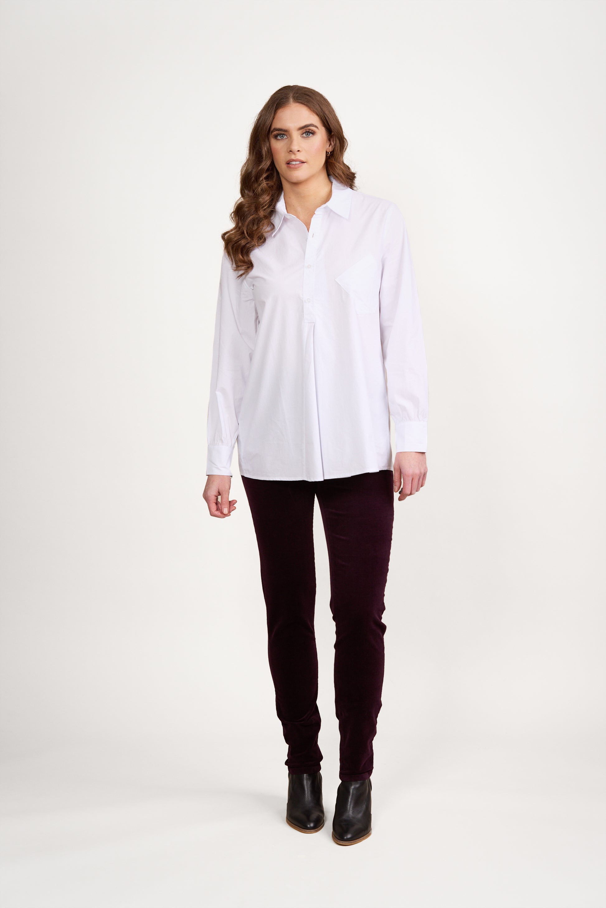 4477 White - Swing Top with Off Centre Split Detail - Vassalli