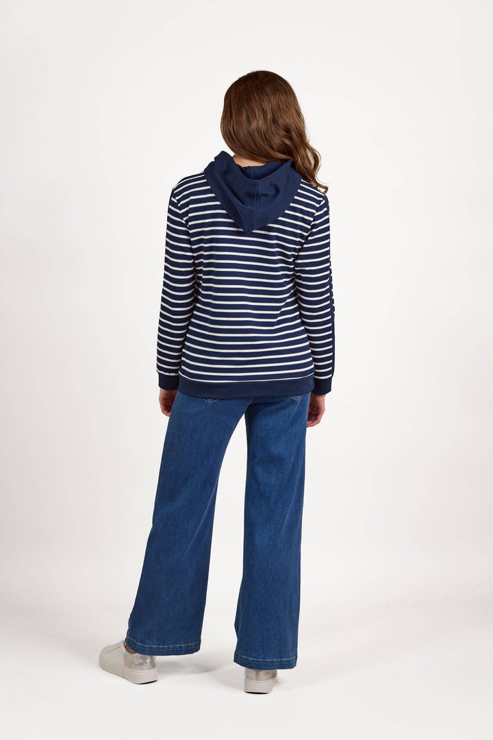 4482 Foil Stripe - Long Sleeve Hoodie with Sleeve Panel Trim and Heart Emb - Vassalli