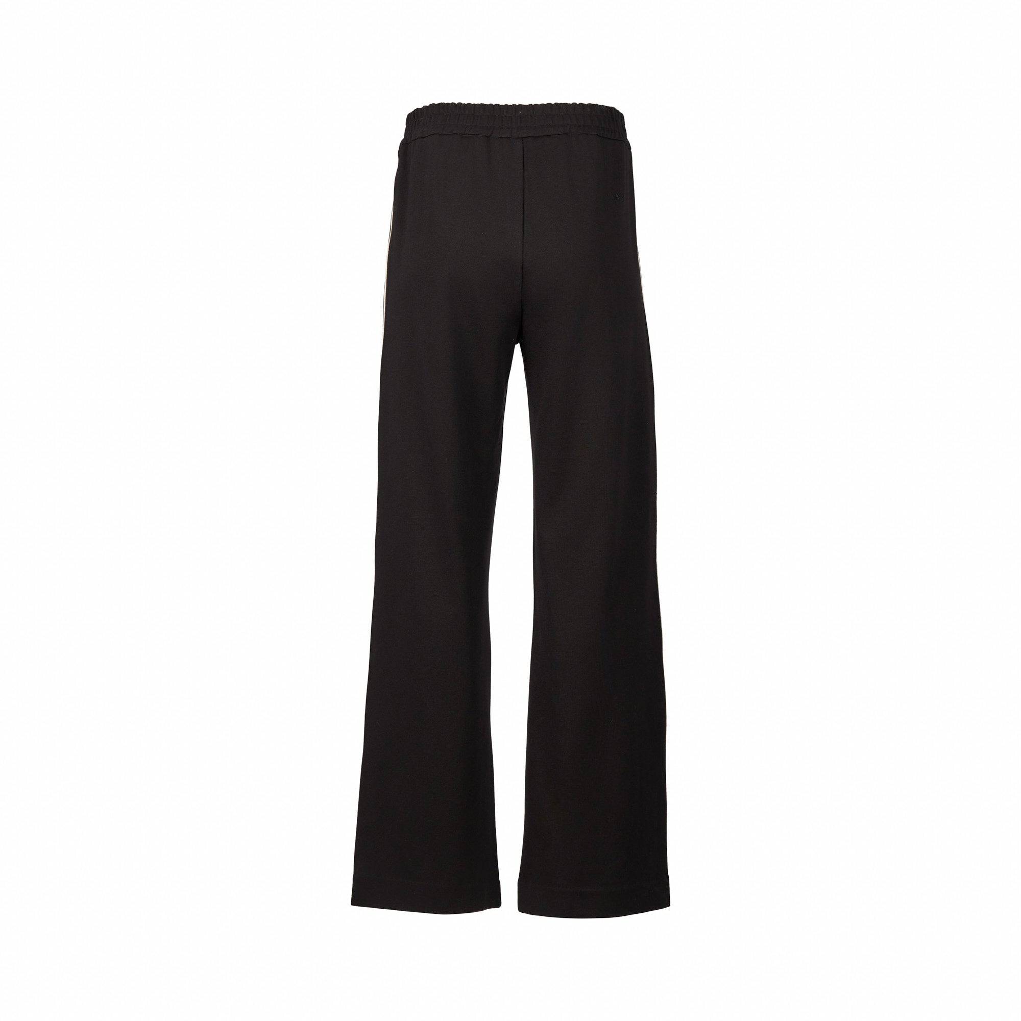 5006 Black 2.0 - Wide Leg Full Length Pull-On with Side Stripe Detail - Vassalli