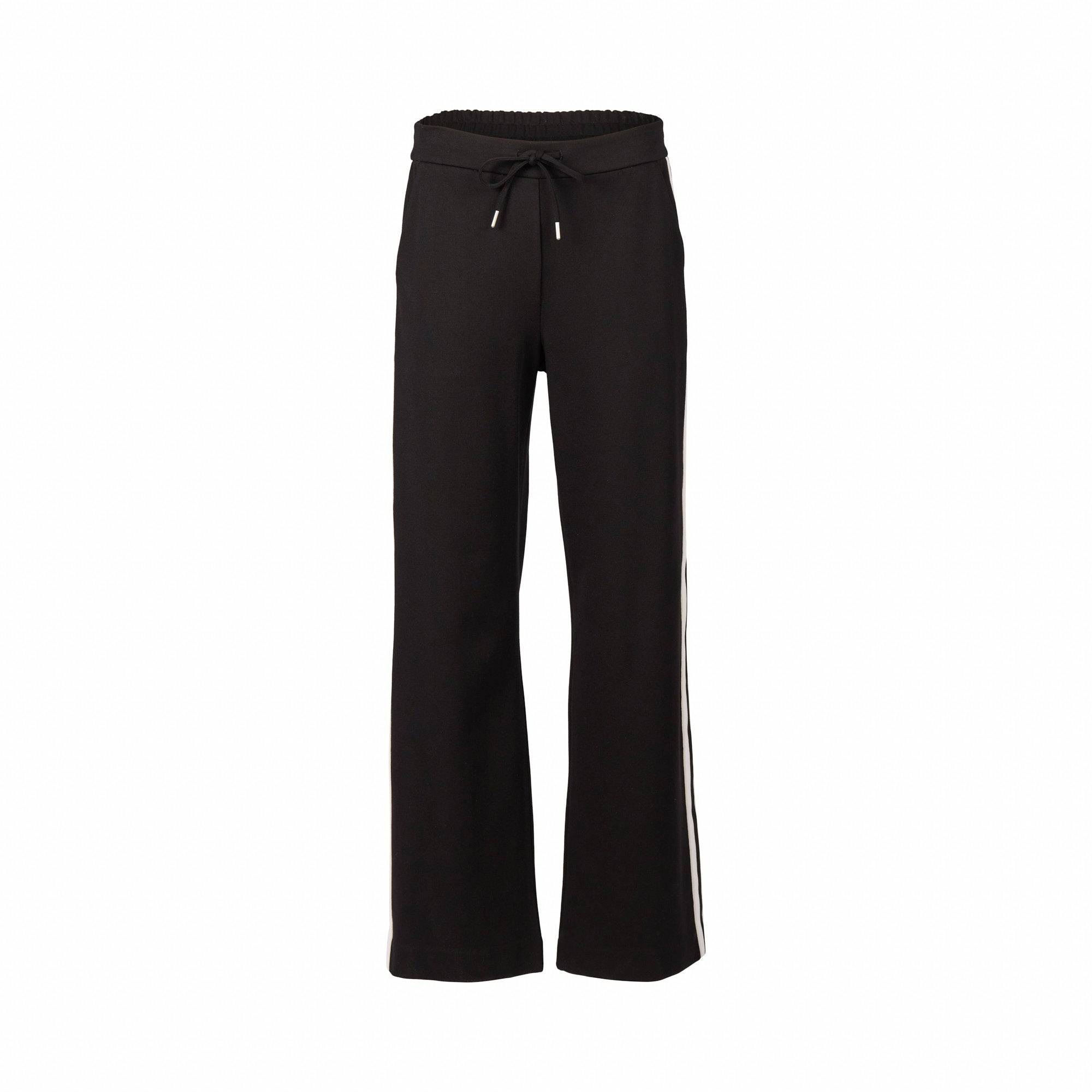 5006 Black 2.0 - Wide Leg Full Length Pull-On with Side Stripe Detail - Vassalli