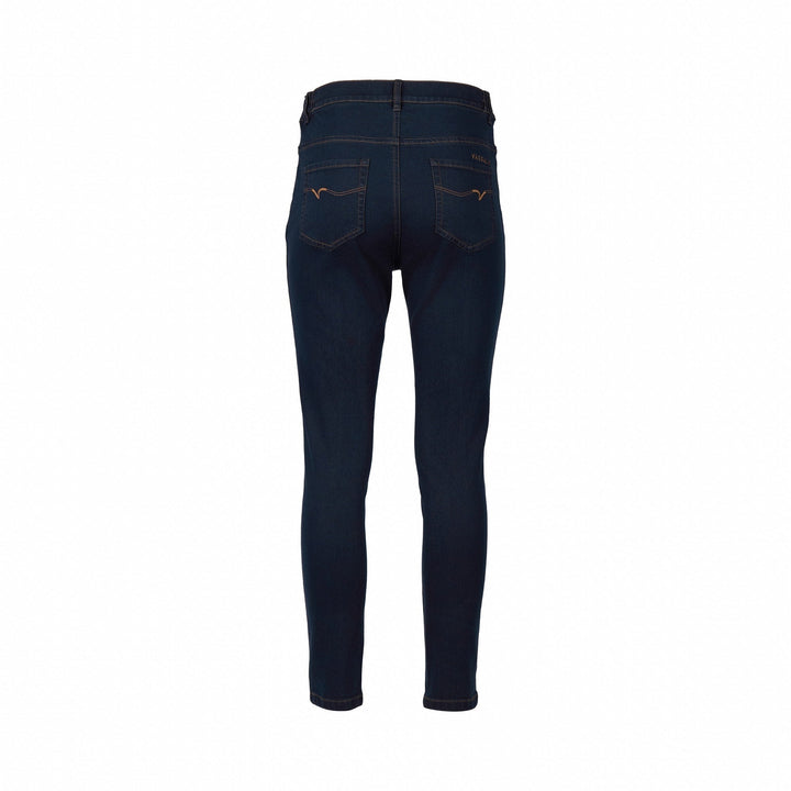 5009 Indigo Denim - Skinny Leg Ankle Grazer, Slim Hip and Thigh Jean with Side Waist Elastic - Vassalli