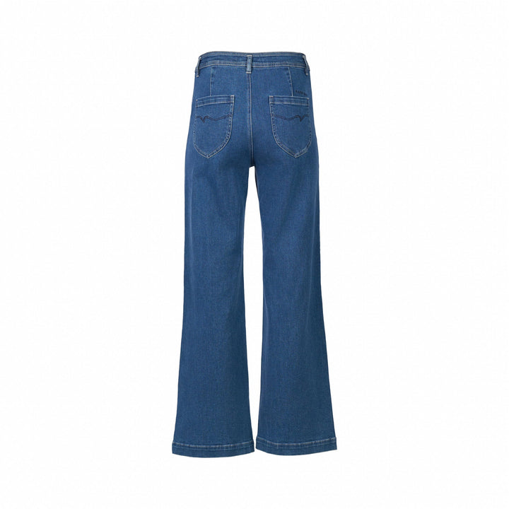 5015 Blue Wash - Wide Leg Full Length Jean - Vassalli