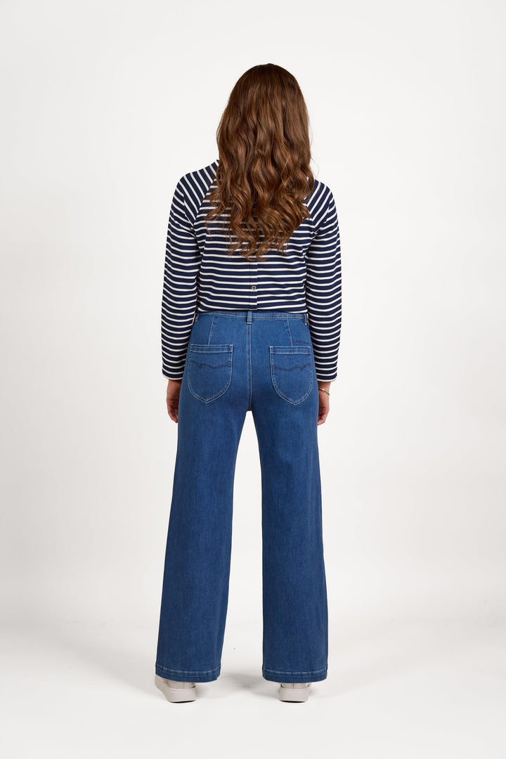 5015 Blue Wash - Wide Leg Full Length Jean - Vassalli