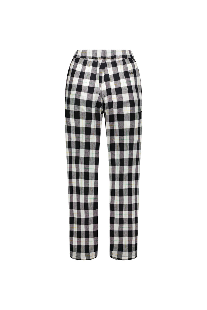 5018 Rainbow Check - Slim Leg 7/8 Pant with Fly and Elastic Back Waistband - Vassalli