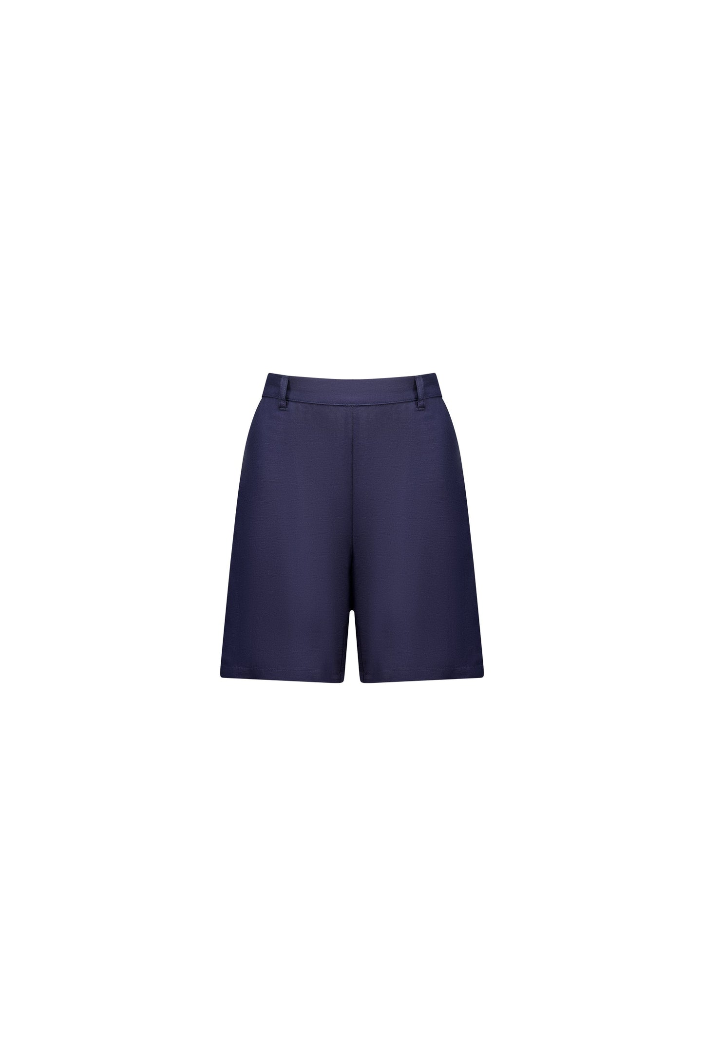 5019 Ink - Pull On Linen Short with Elastic Back Waistband - Vassalli