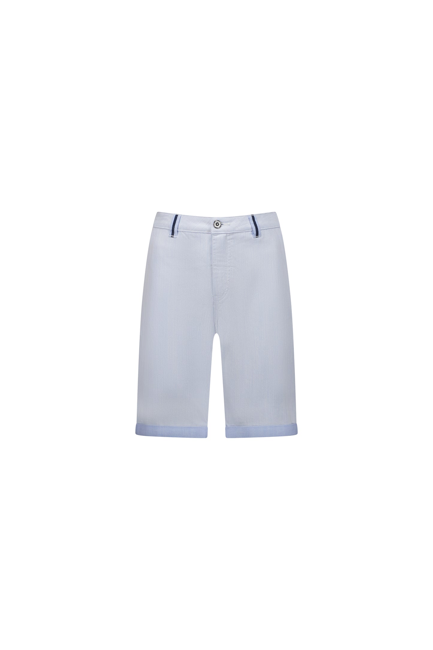 5021 Sky Blue - Slim Leg Above Knee Short with Contrast Trim - Vassalli