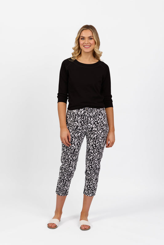 5509LW Accent - Printed Lightweight Skinny Leg 7/8 Length Pant with Fly - Vassalli