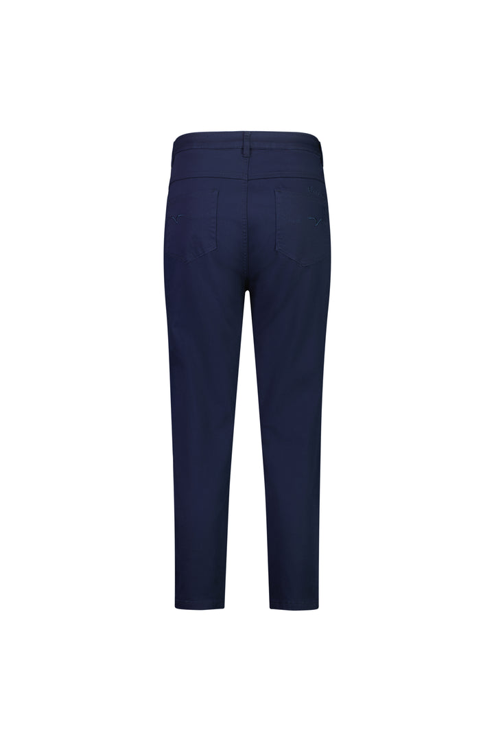 5509LW Navy - Plain Lightweight Skinny Leg 7/8 Length Pant with Fly - Vassalli