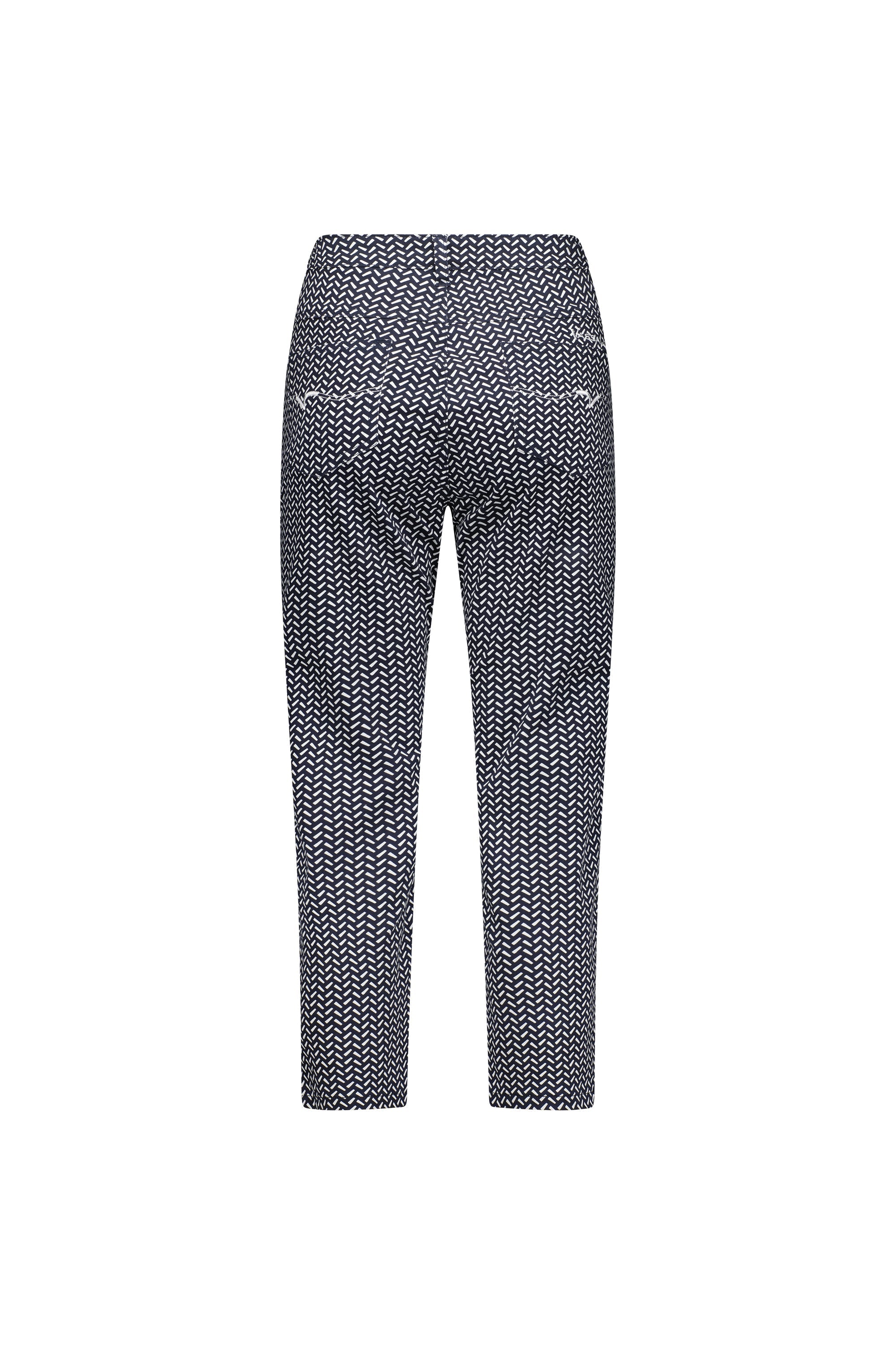 5509LW Nori - Printed Lightweight Skinny Leg 7/8 Length Pant with Fly - Vassalli