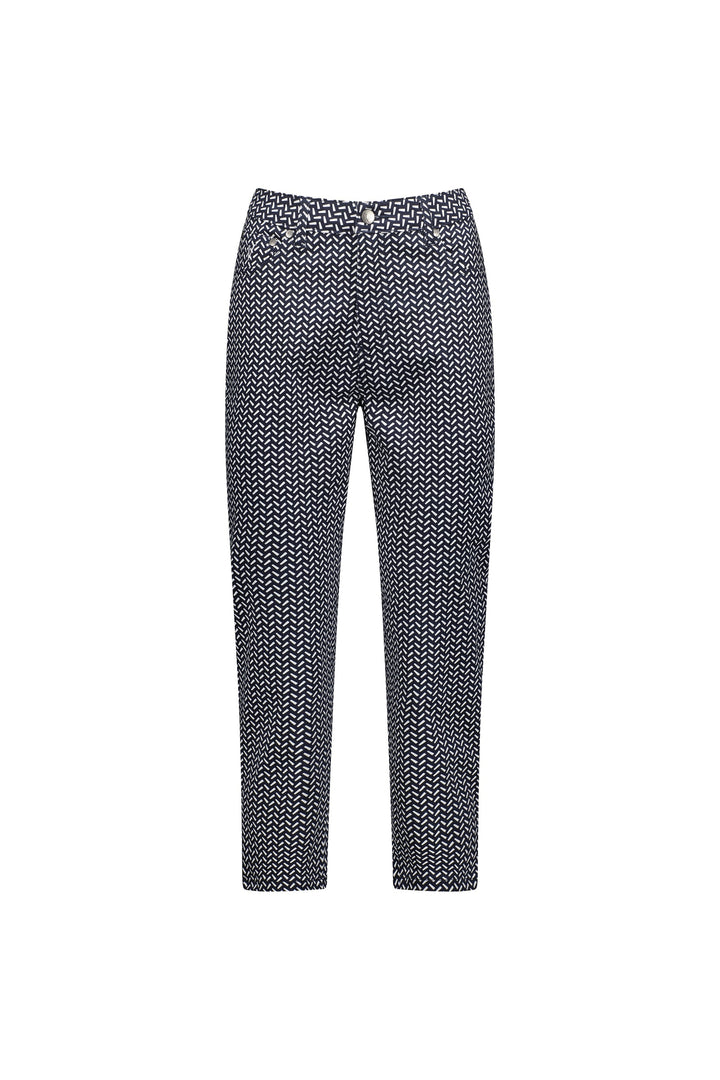 5509LW Nori - Printed Lightweight Skinny Leg 7/8 Length Pant with Fly - Vassalli