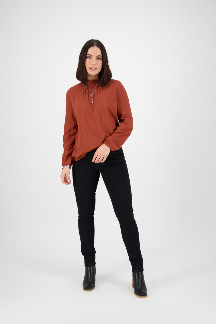 5535 Black Denim - Skinny Leg Full Length Basket Weave Jean - Vassalli