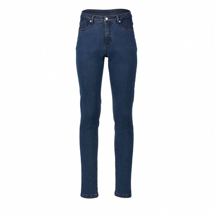 5535 Brushed Indigo - Skinny Leg Full Length Basket Weave Pocket Jean - Vassalli