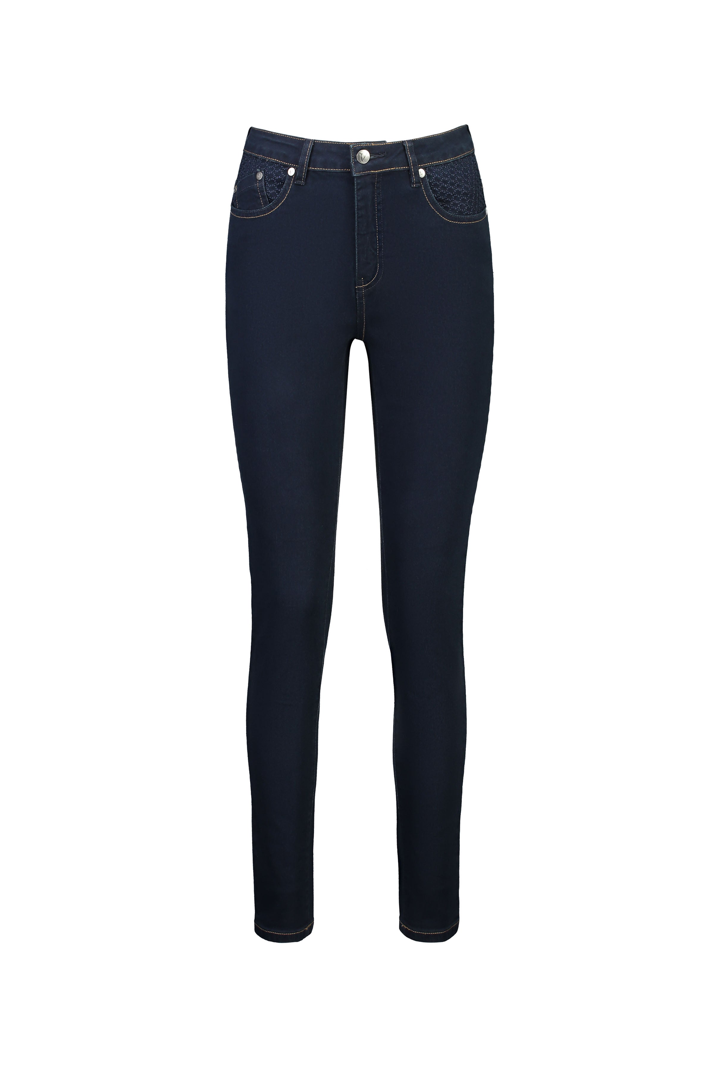 5535 Indigo Denim - Skinny Leg Full Length Basket Weave Jean - Vassalli