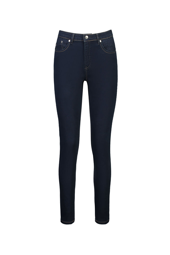 5535 Indigo Denim - Skinny Leg Full Length Basket Weave Jean - Vassalli