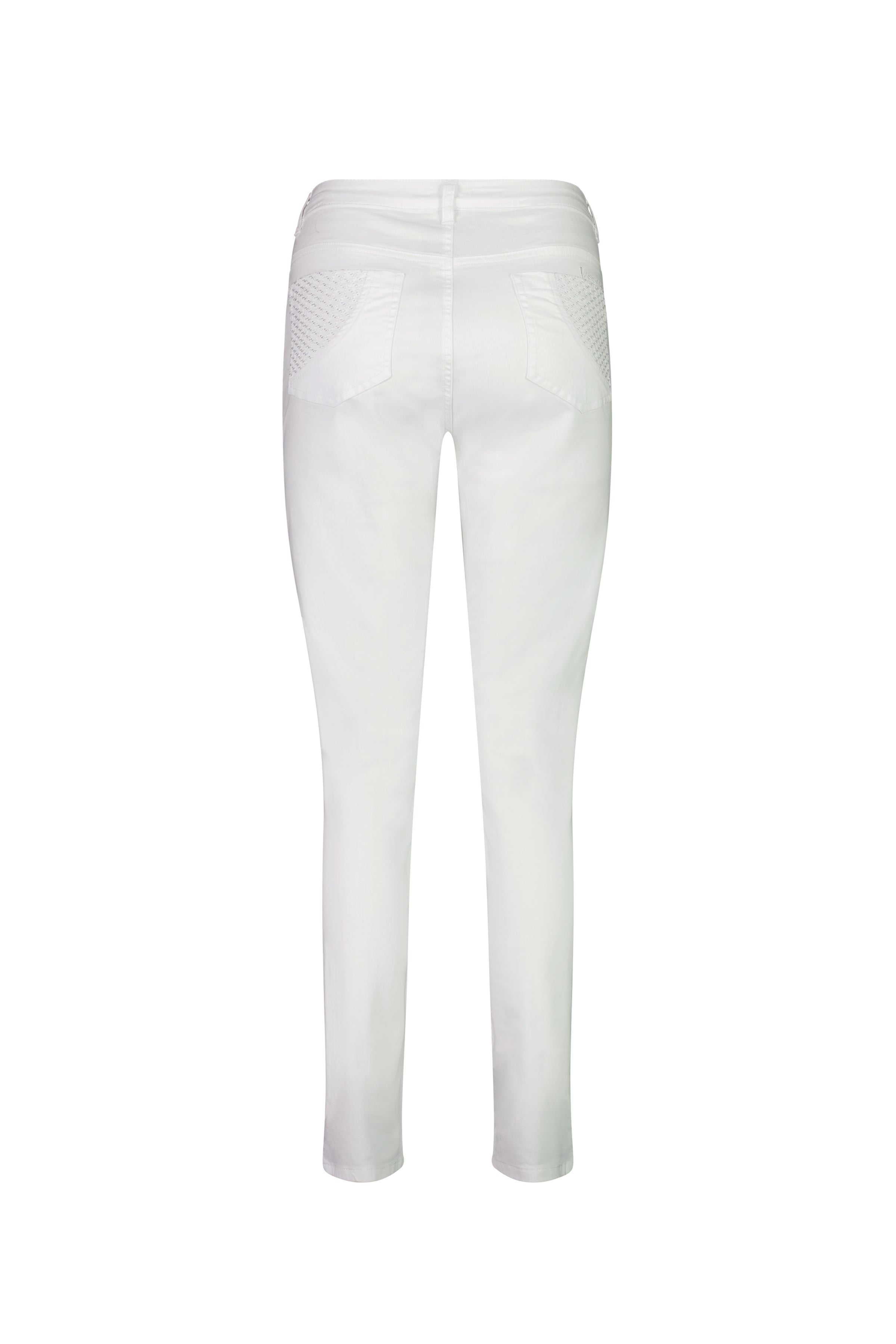 5535 White Denim - Skinny Leg Full Length Basket Weave Jean - Vassalli