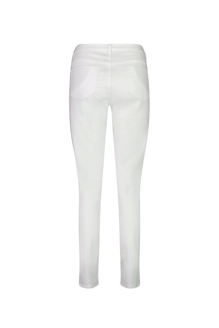 5535 White Denim - Skinny Leg Full Length Basket Weave Jean - Vassalli