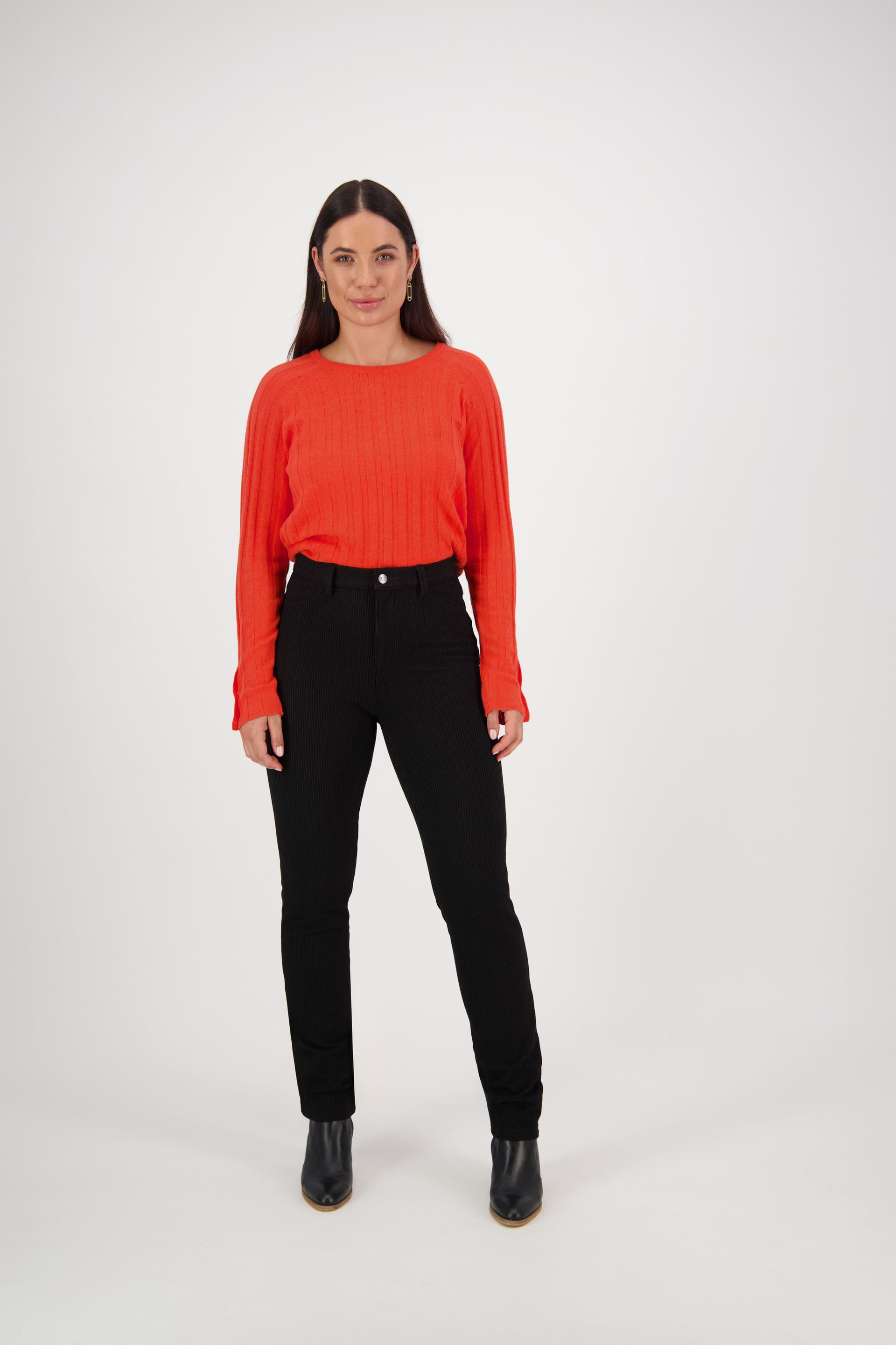 5663 Plush - Skinny Leg Full Length Ponti Pant with Fly - Vassalli