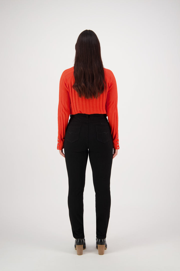 5663 Plush - Skinny Leg Full Length Ponti Pant with Fly - Vassalli