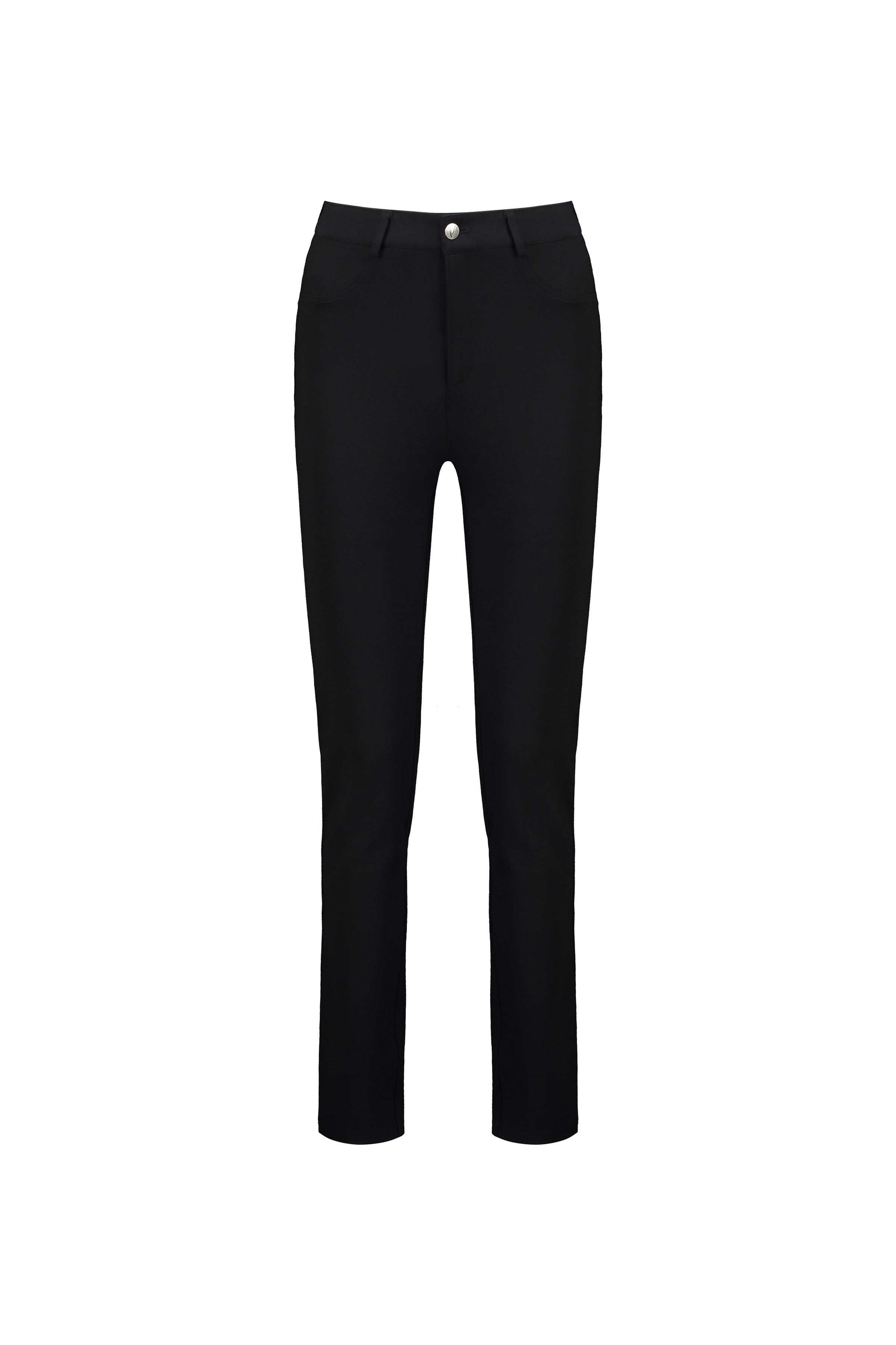 5663 Black - Skinny Leg Full Length Ponti Pant with Fly - Vassalli