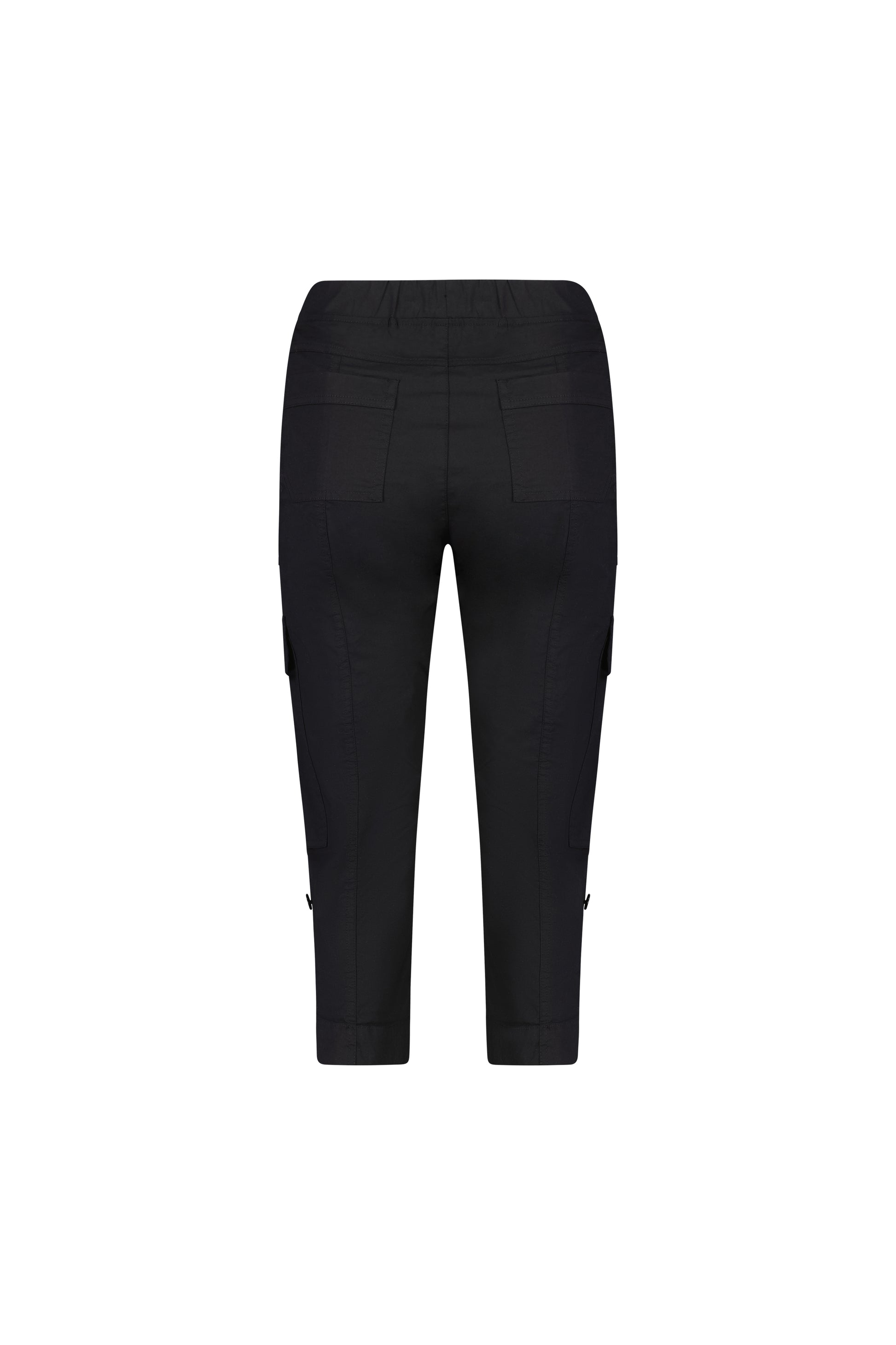 5710P Black - Poplin Pull On Cargo Pant - Vassalli