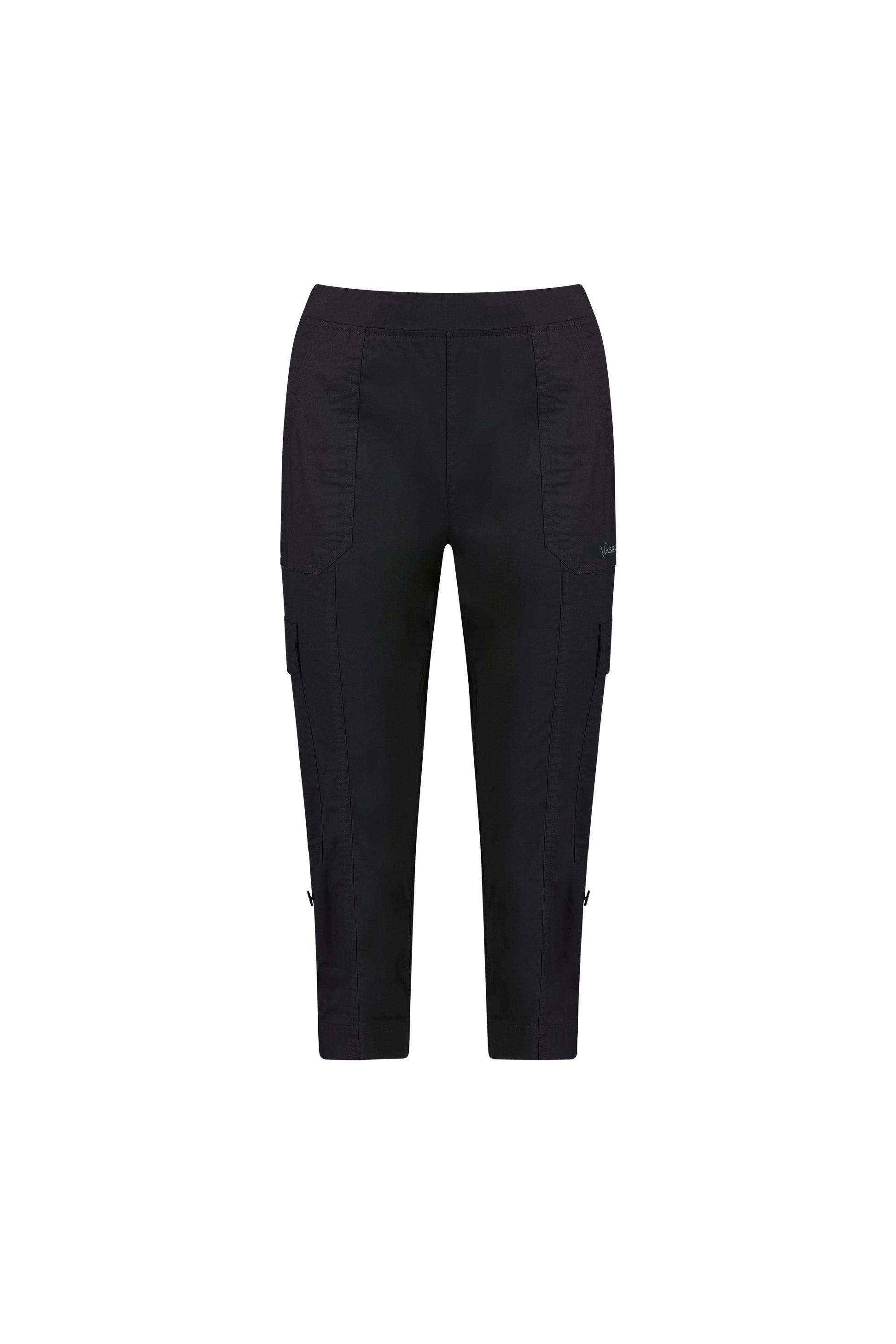 5710P Black - Poplin Pull On Cargo Pant - Vassalli