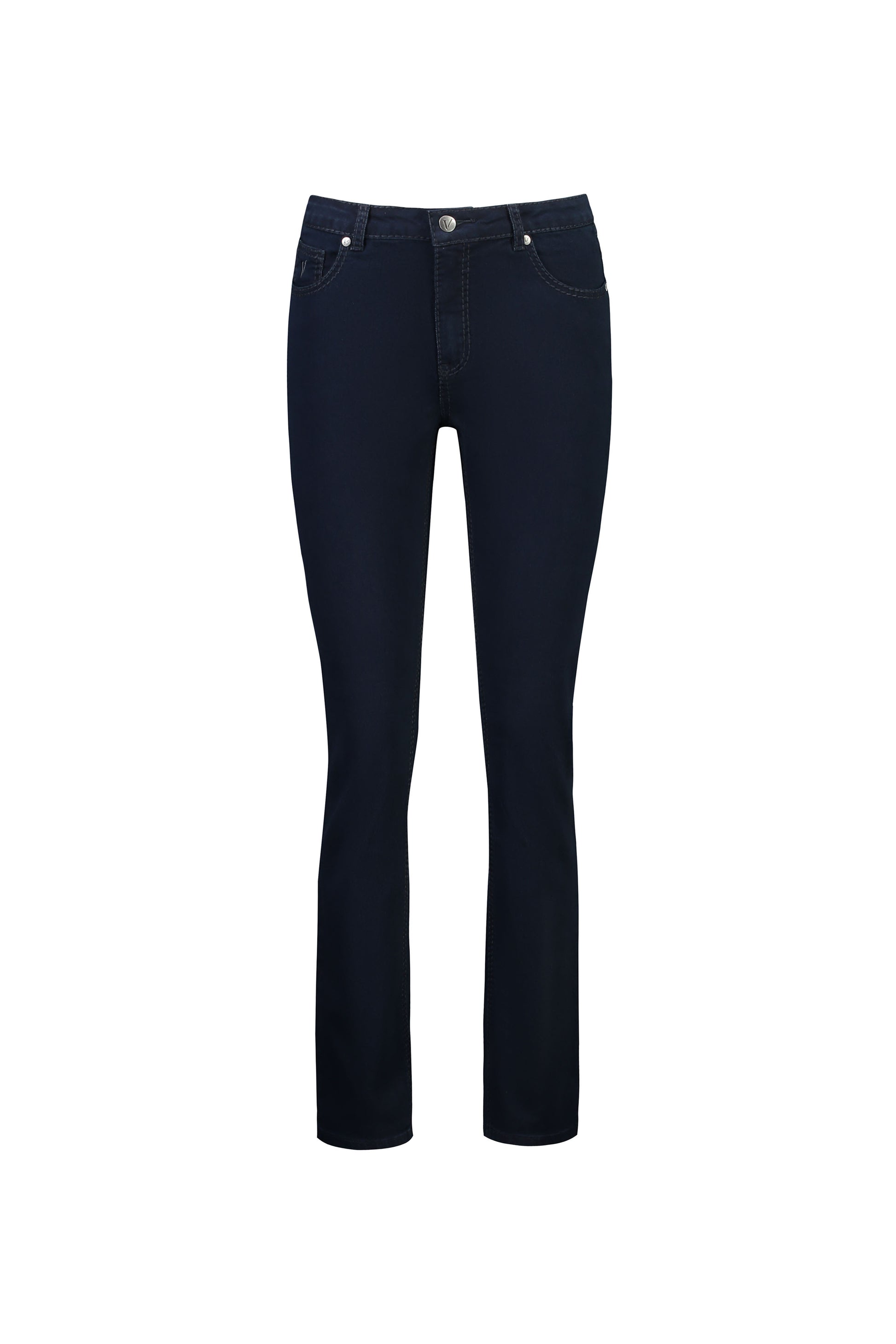5719 Indigo Denim - Slim Leg Full Length Jean with Heavy Top Stitch - Vassalli