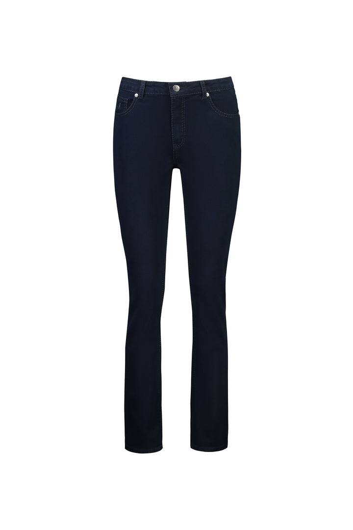 5719 Indigo Denim - Slim Leg Full Length Jean with Heavy Top Stitch - Vassalli