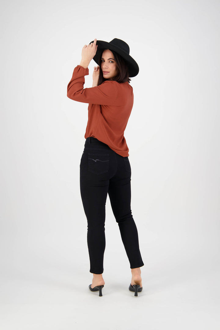5744 Black Denim - Skinny Leg Ankle Grazer Jean - Vassalli