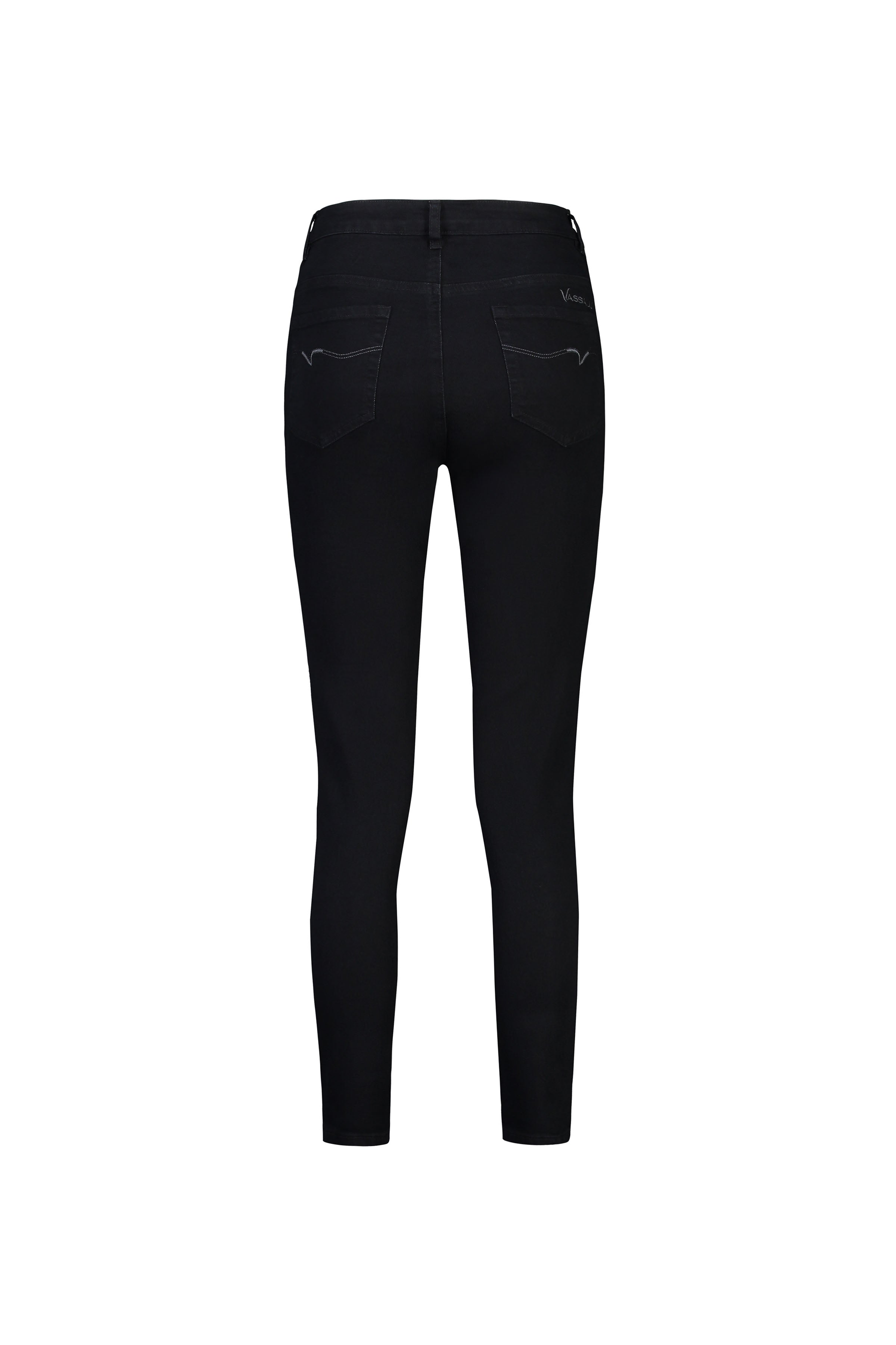 5744 Black Denim - Skinny Leg Ankle Grazer Jean - Vassalli