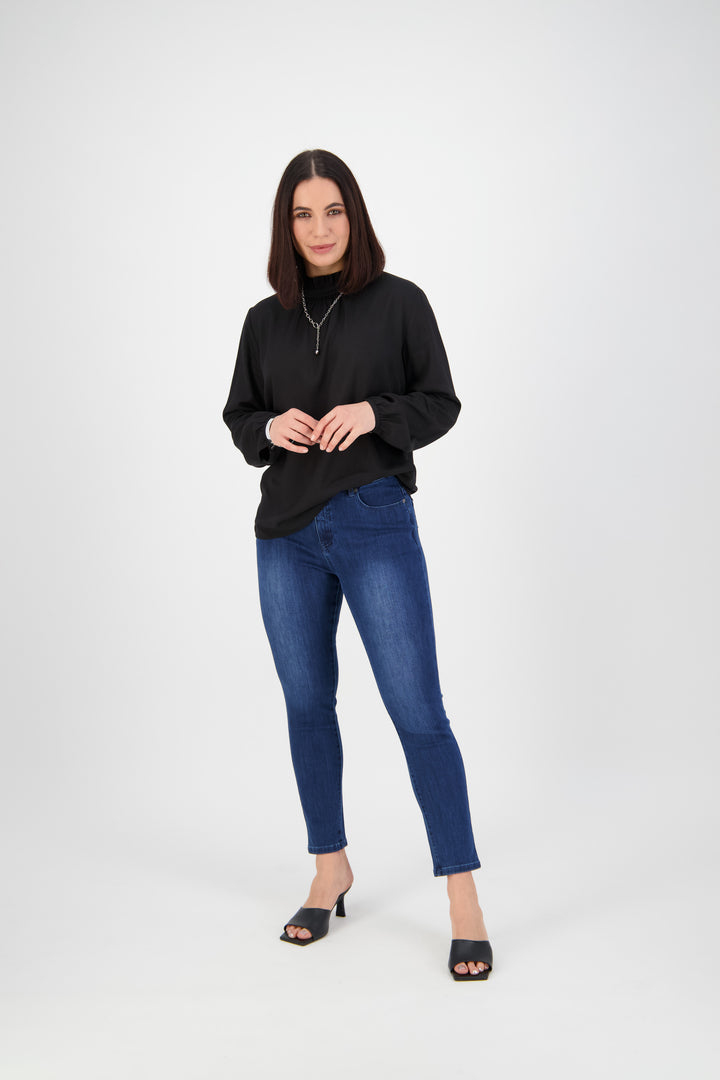 5744 Blue Denim - Skinny Leg Ankle Grazer Jean - Vassalli
