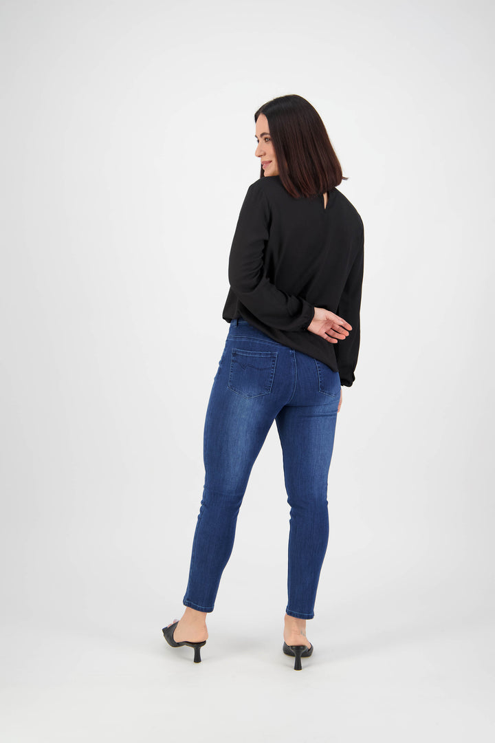 5744 Blue Denim - Skinny Leg Ankle Grazer Jean - Vassalli
