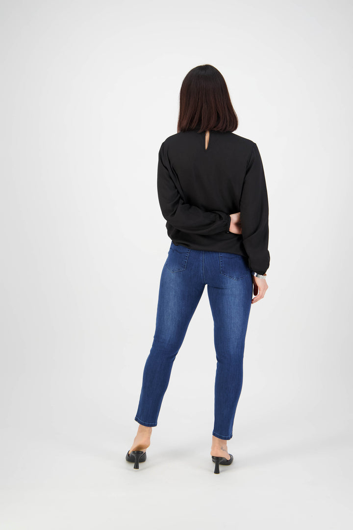 5744 Blue Denim - Skinny Leg Ankle Grazer Jean - Vassalli