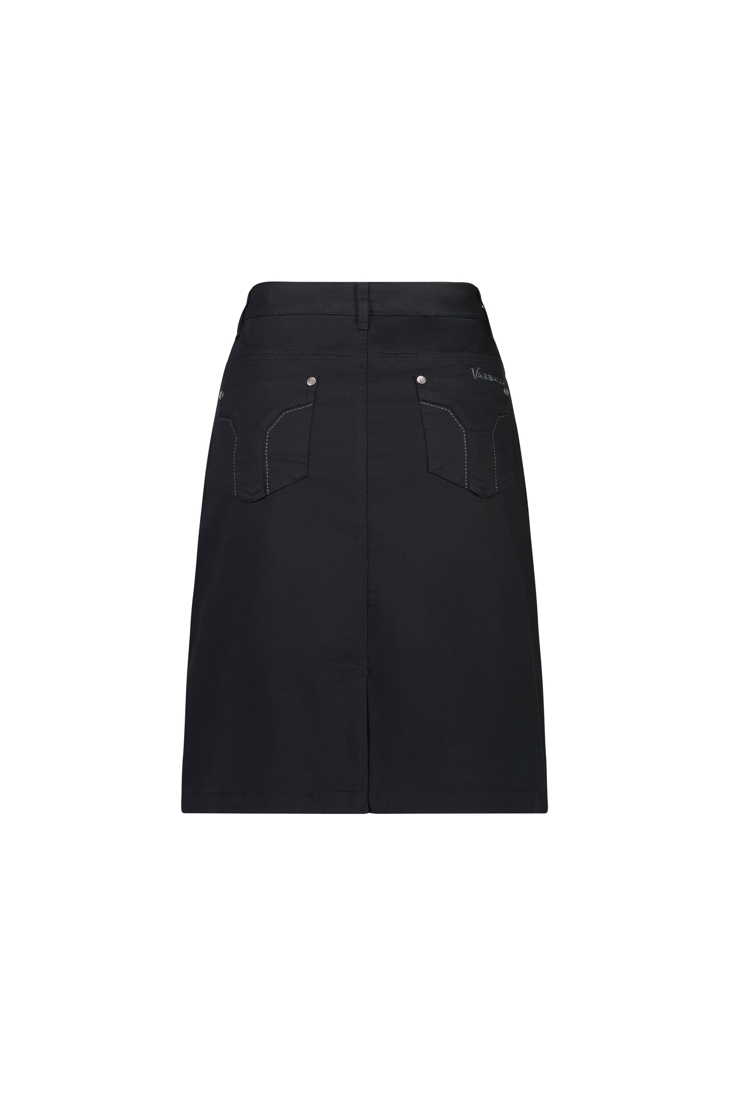 5751LW Black - Plain Lightweight Skirt - Vassalli