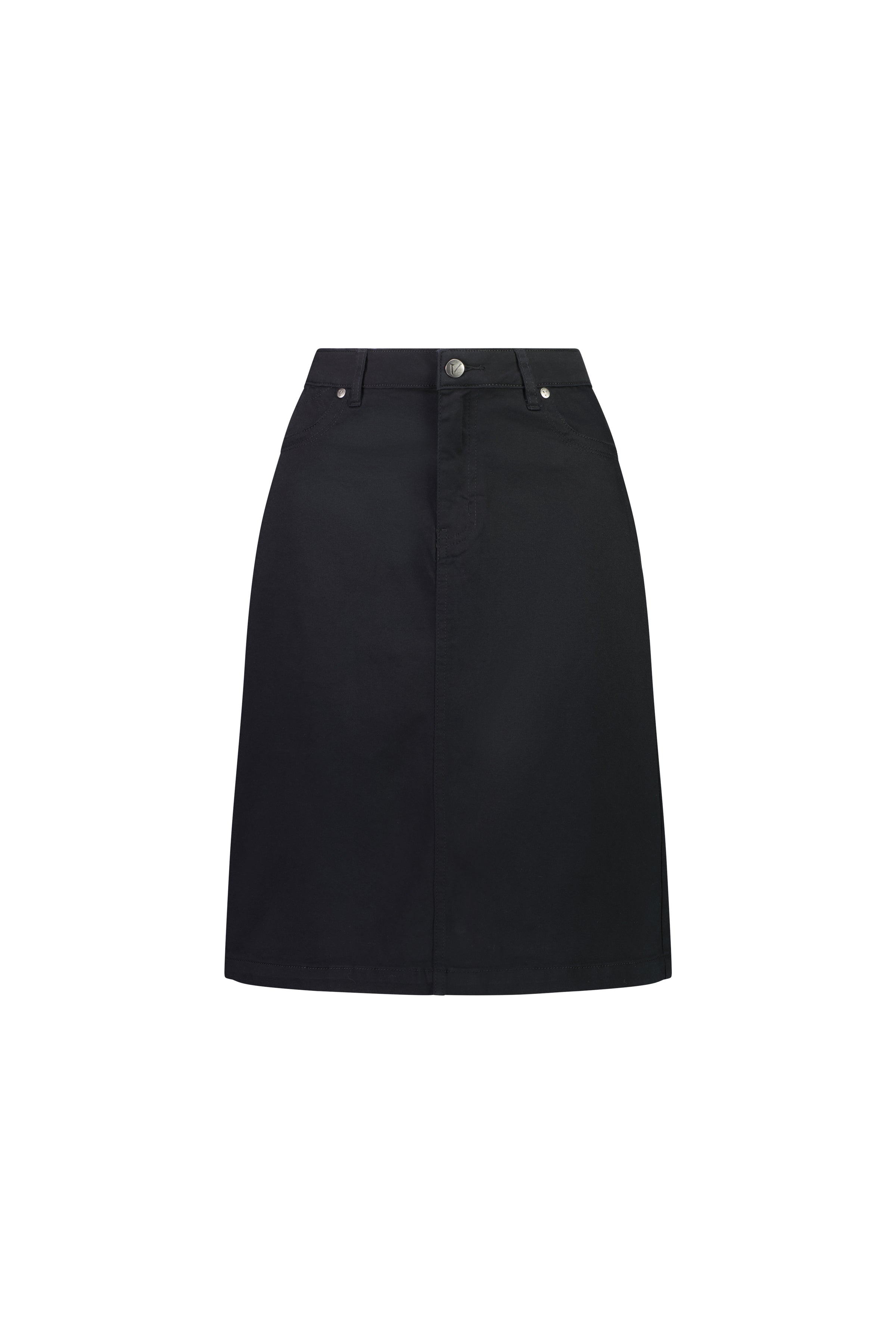 5751LW Black - Plain Lightweight Skirt - Vassalli