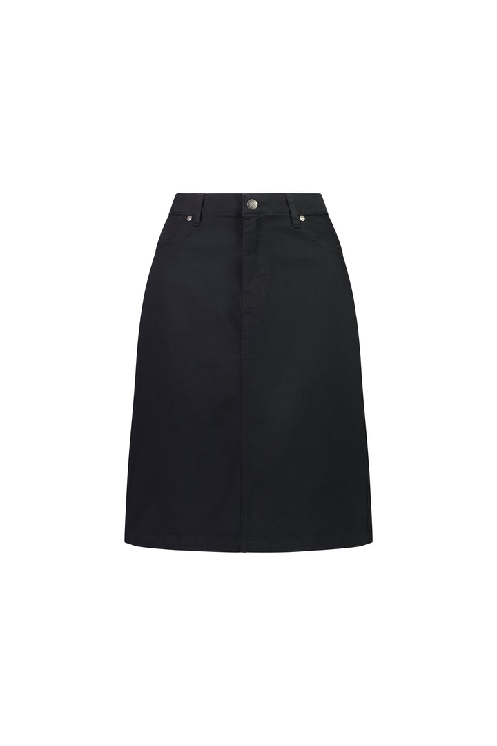 5751LW Black - Plain Lightweight Skirt - Vassalli