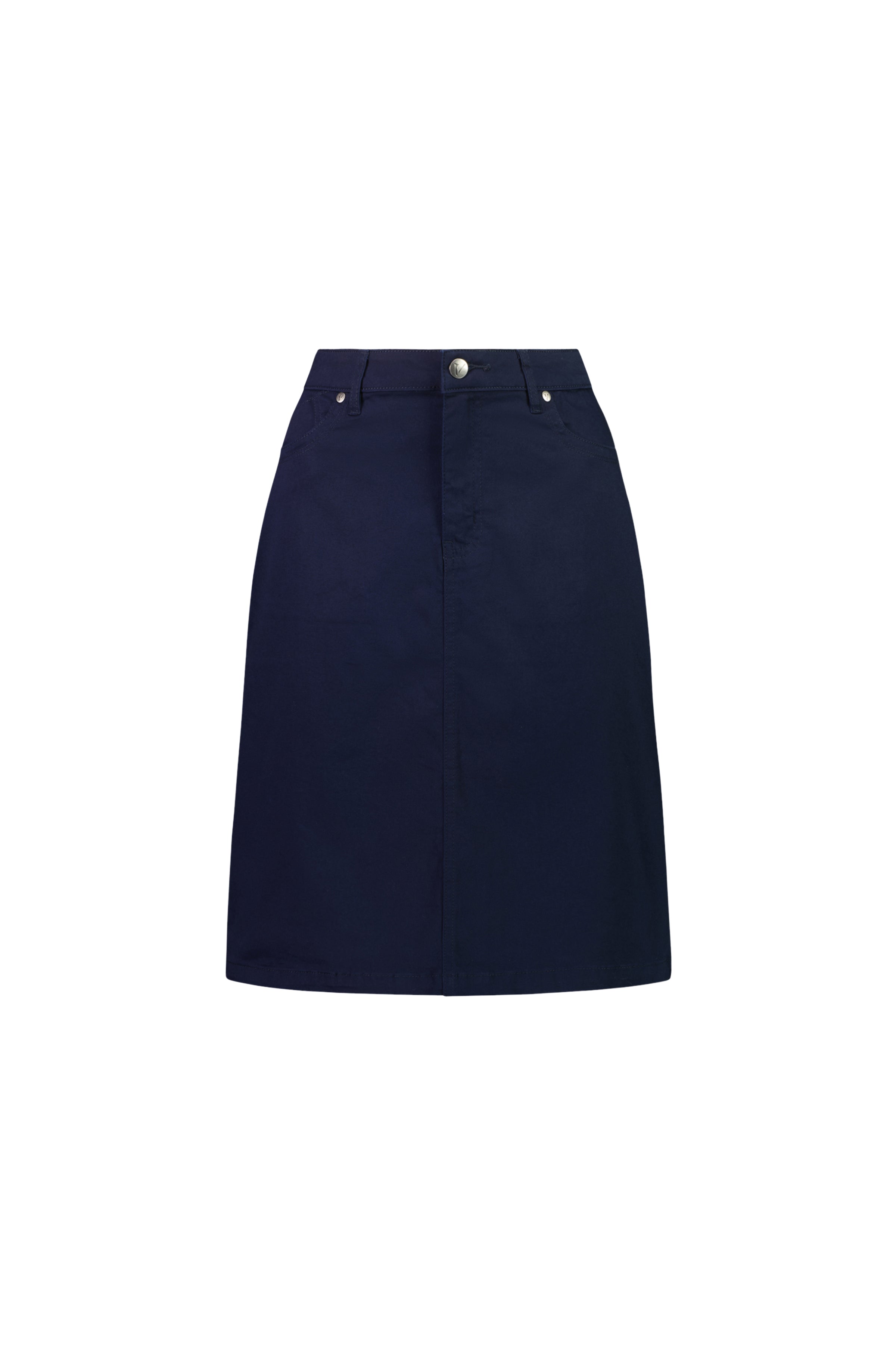 5751LW Navy - Plain Lightweight Skirt - Vassalli