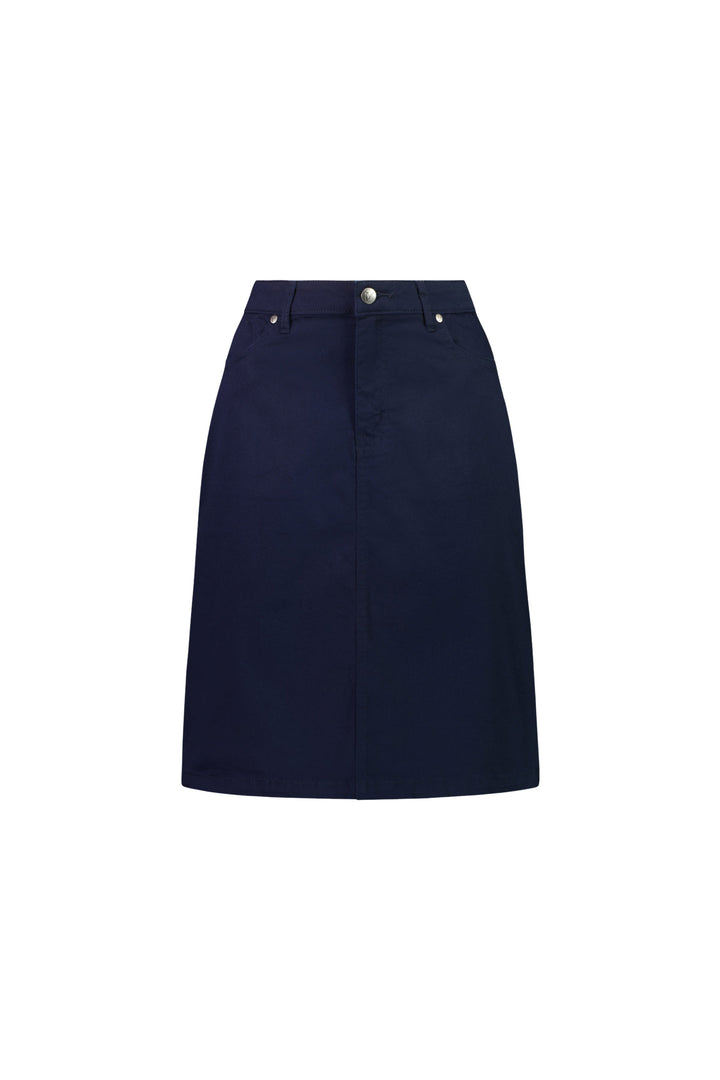 5751LW Navy - Plain Lightweight Skirt - Vassalli