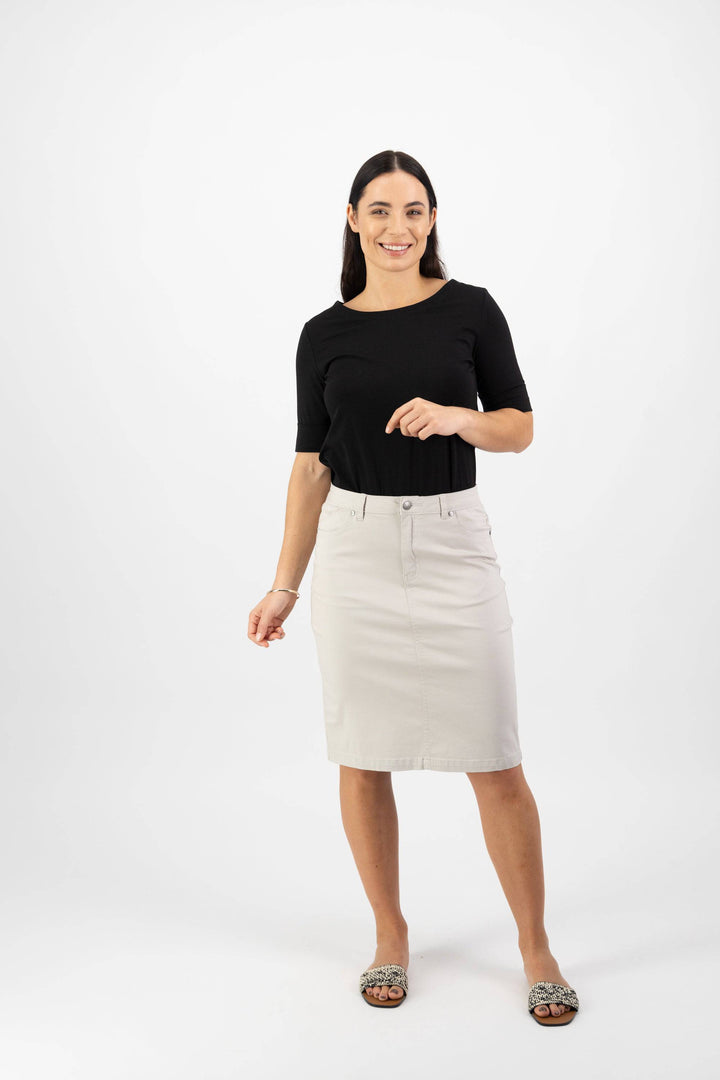 5751LW Pumice - Plain Lightweight Skirt - Vassalli