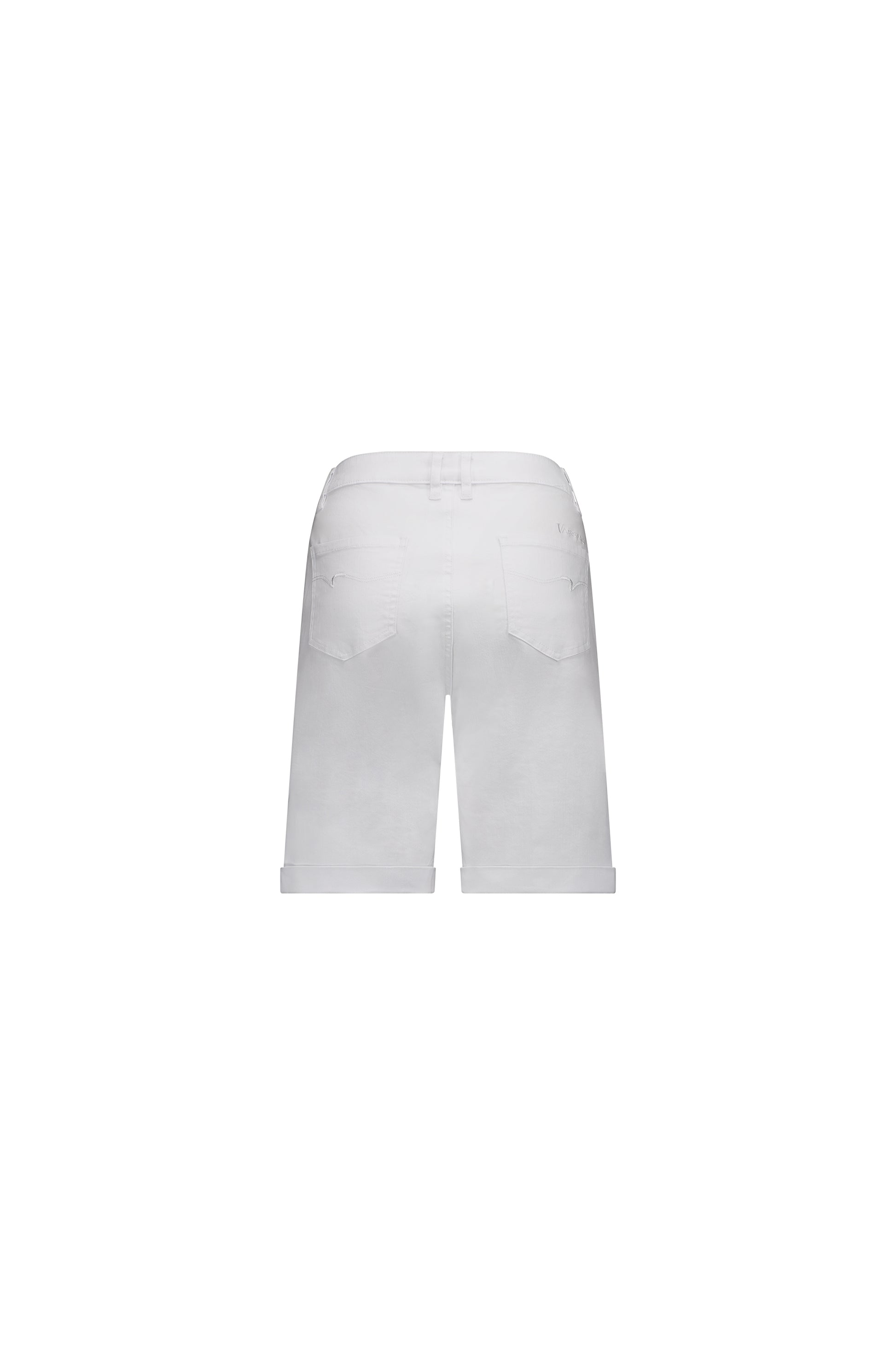 5775A White Denim - Slim Leg Above Knee Short - Vassalli