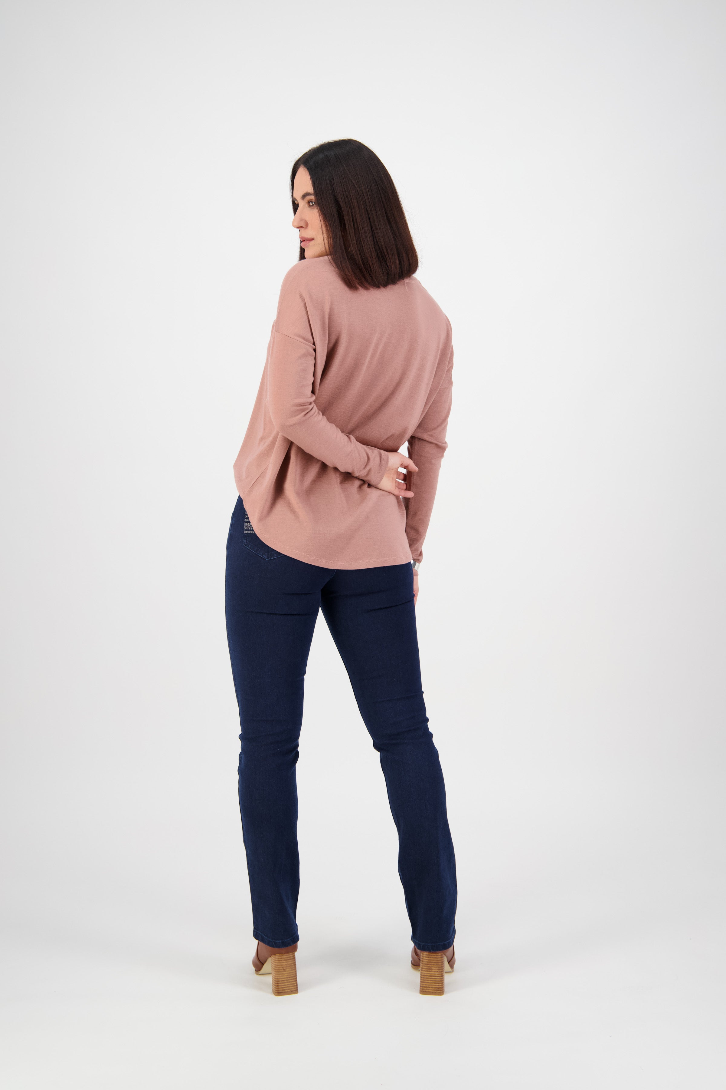 5781 Mid Blue - Slim Leg Full Length Jean - Vassalli