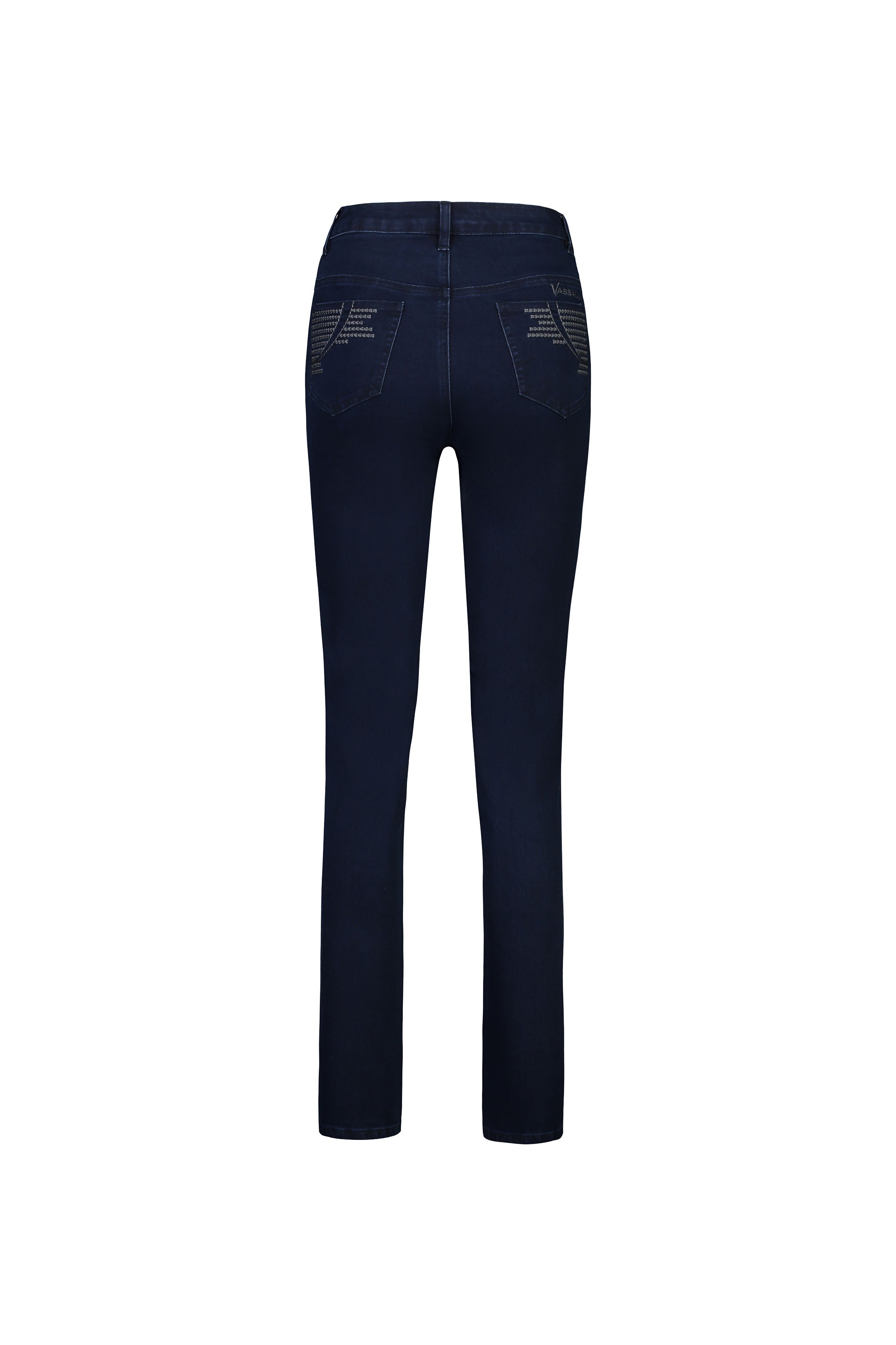 5781 Mid Blue - Slim Leg Full Length Jean - Vassalli