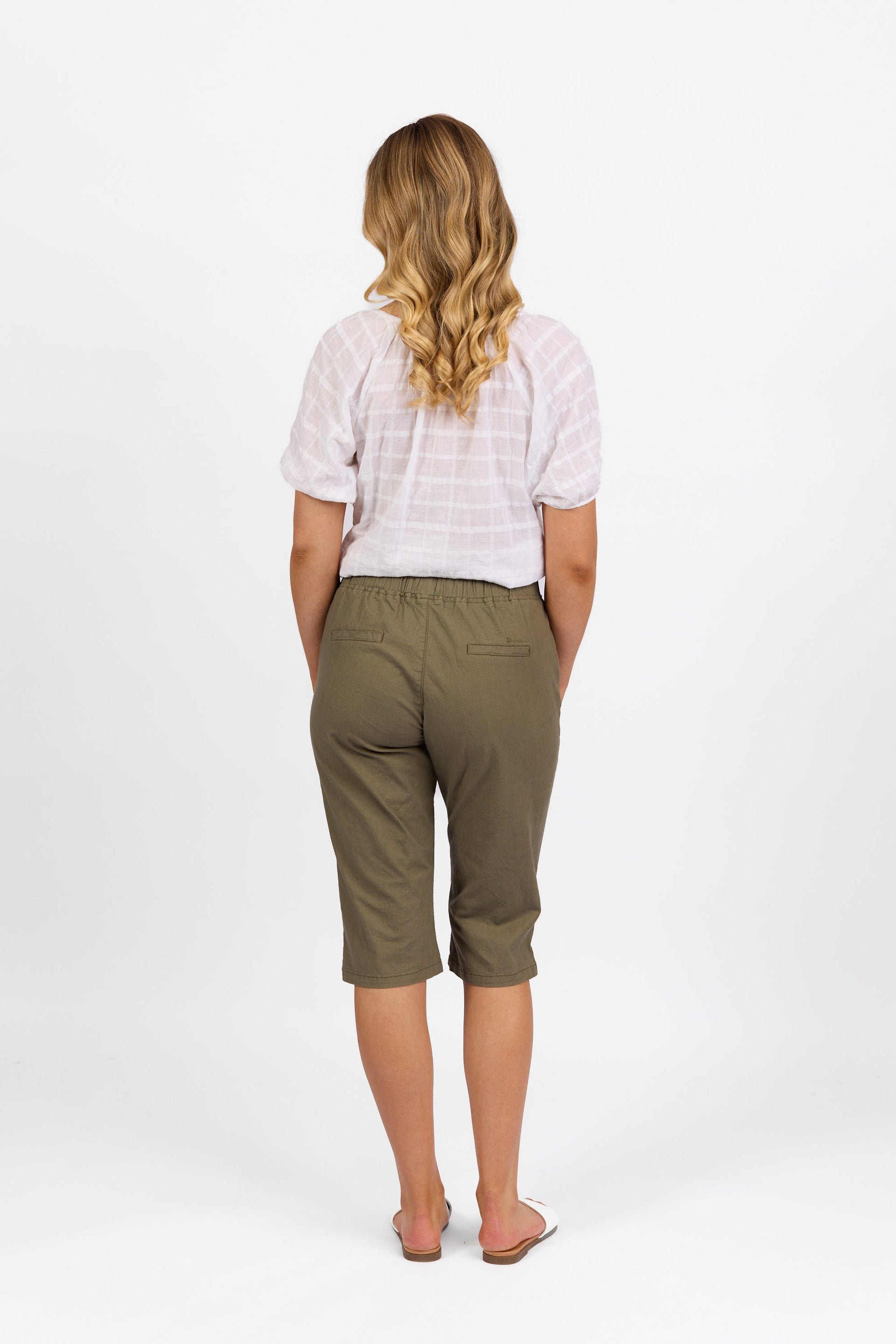 5789 Army - Below Knee Slim Leg Elastic Waist Pant - Vassalli