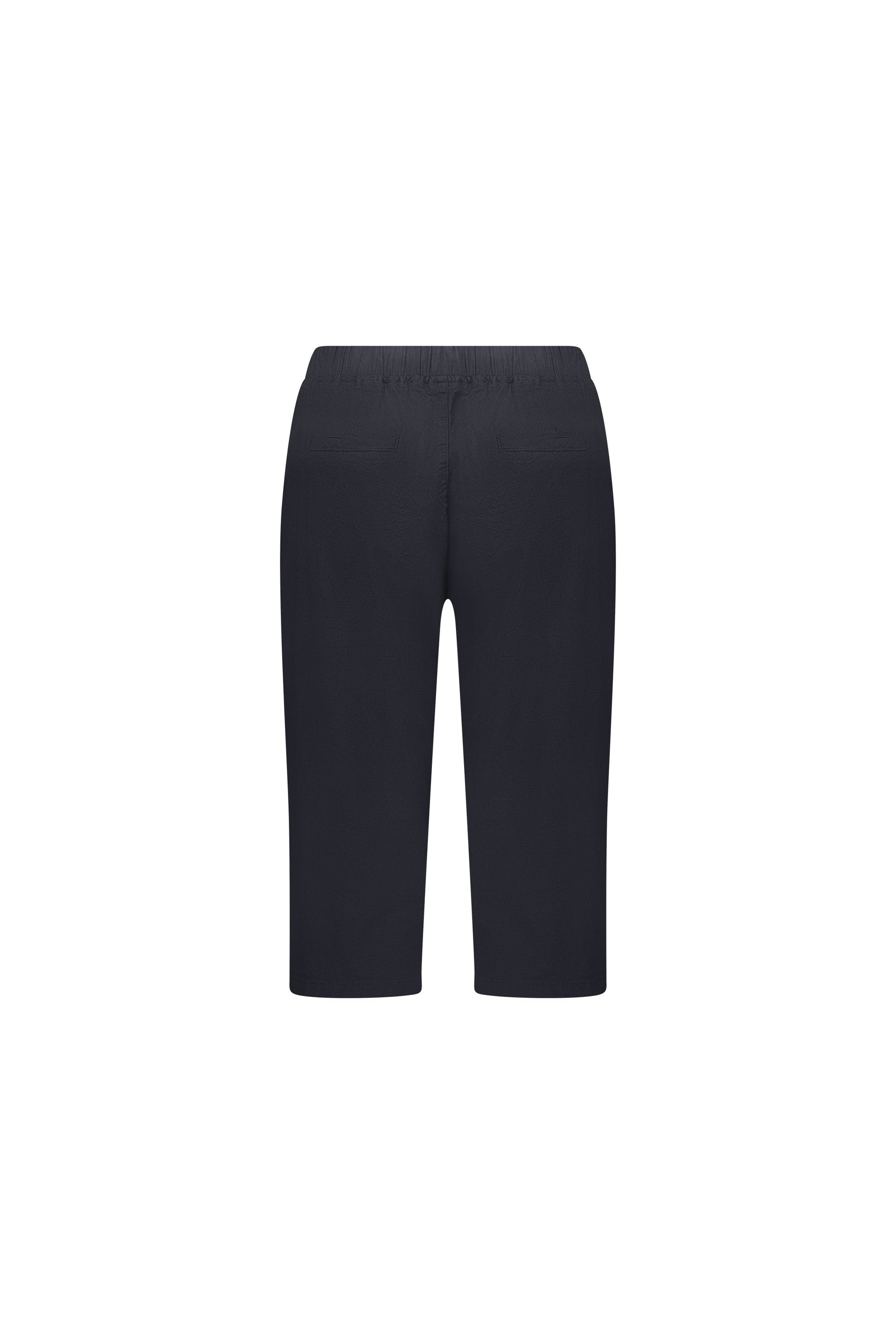 5789 Black - Below Knee Slim Leg Elastic Waist Pant - Vassalli