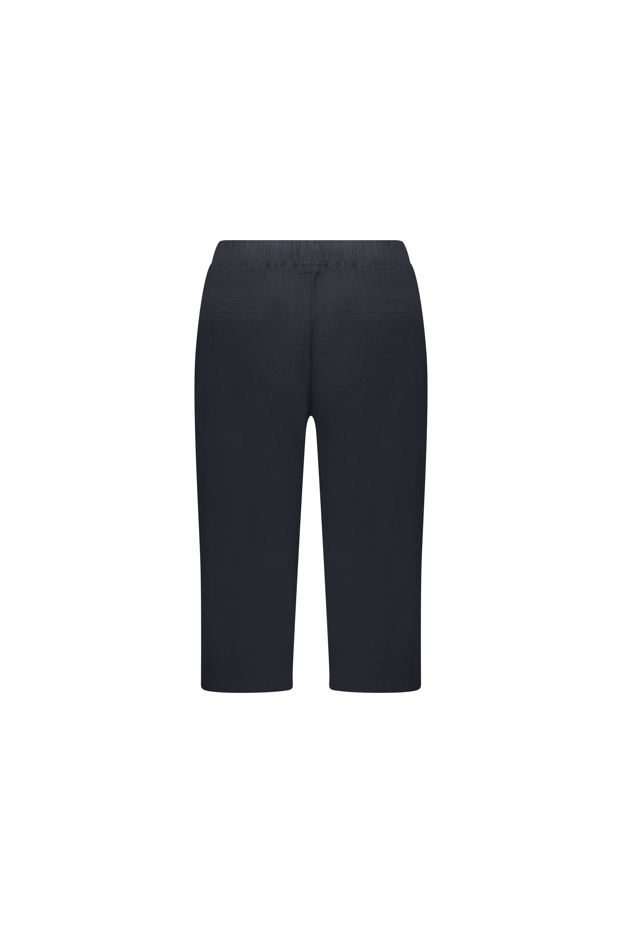 5789 Black - Below Knee Slim Leg Elastic Waist Pant - Vassalli