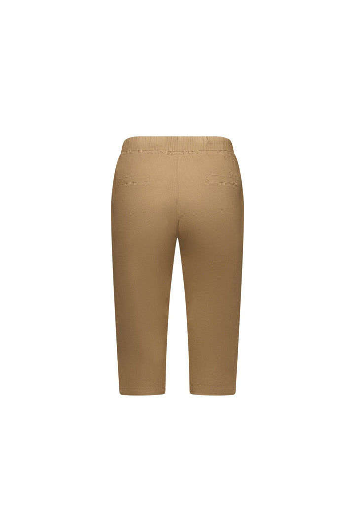 5789 Caramel - Below Knee Slim Leg Elastic Waist Pant - Vassalli