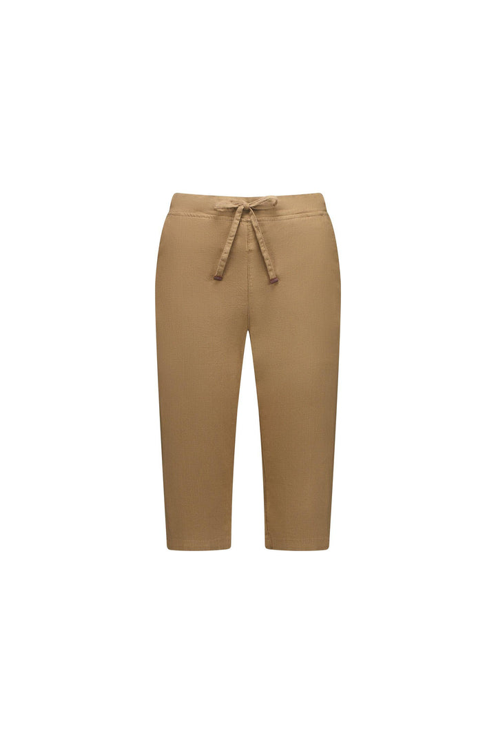 5789 Caramel - Below Knee Slim Leg Elastic Waist Pant - Vassalli