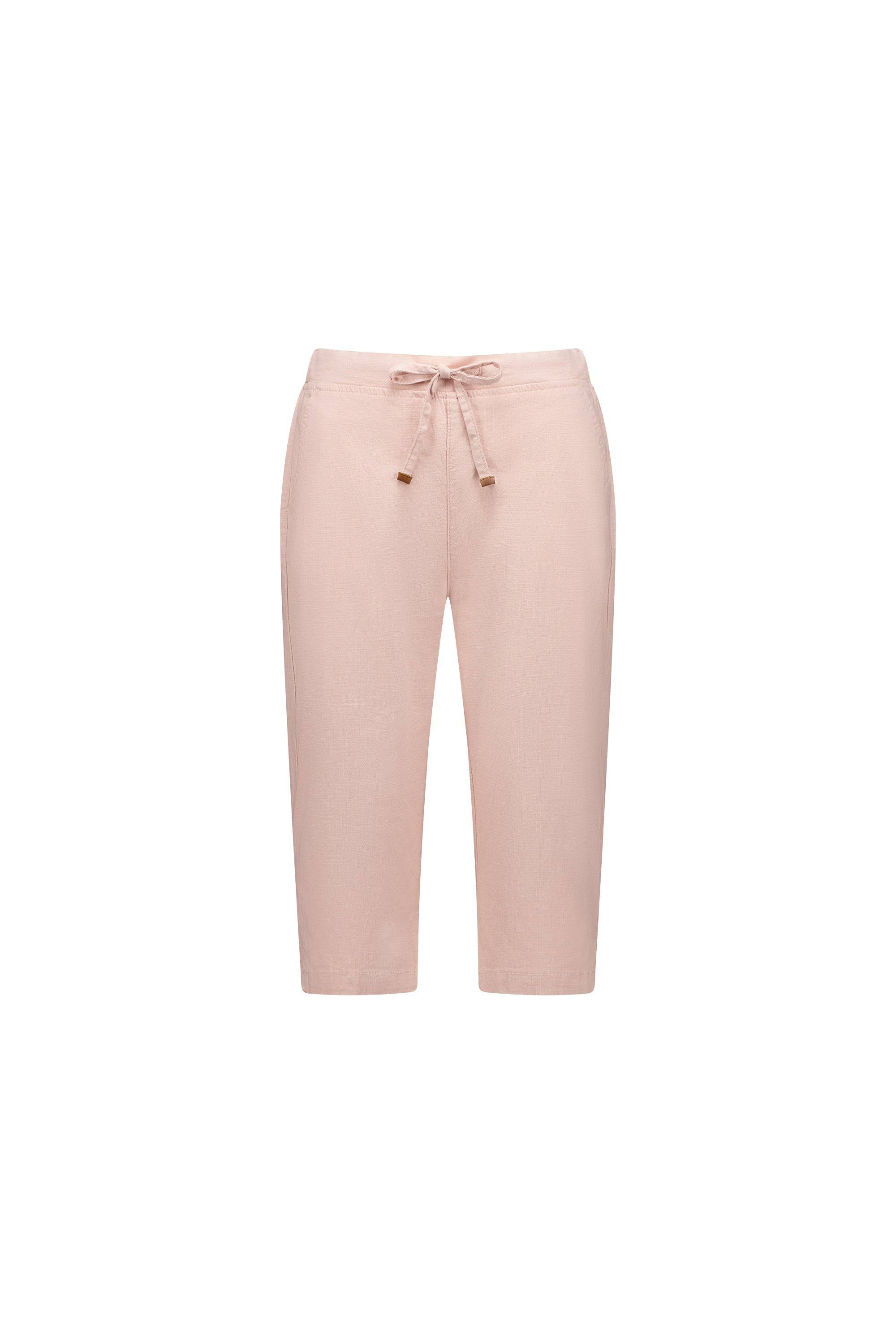 5789 Soft Pink - Below Knee Slim Leg Elastic Waist Pant - Vassalli
