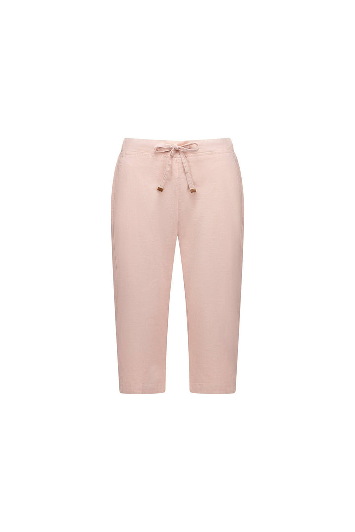 5789 Soft Pink - Below Knee Slim Leg Elastic Waist Pant - Vassalli